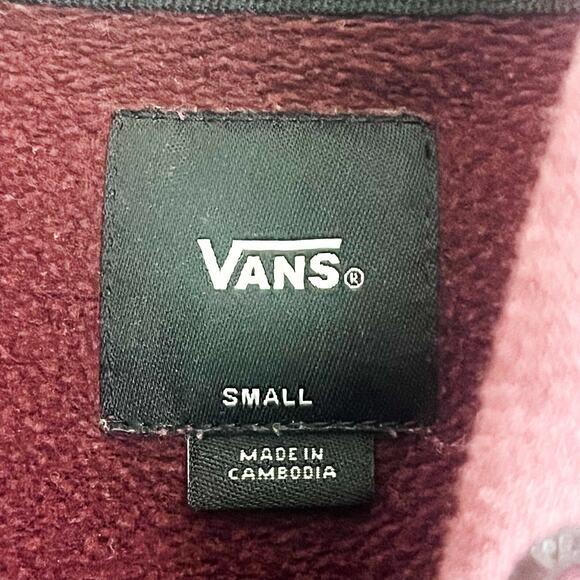 VANS Custom Classics Mens Pullover Big Logo Script Hoodie - Red Burgundy, Size S - Picture 9 of 10